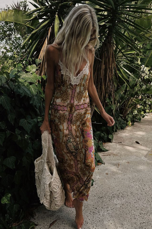 Spell Lovers & Dreamers Strappy Maxi Dress - Champayne Peach