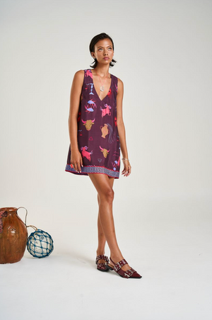 Summi Summi V-Neck Shift Dress - Zodiac Zod