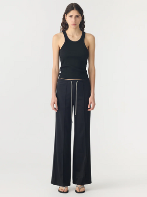 Bassike Refined Pinstitch Pant - Black