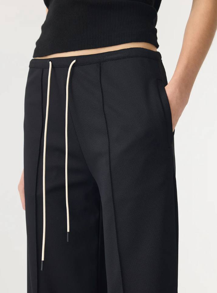 Bassike Refined Pinstitch Pant - Black