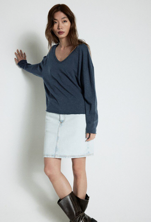 American Vintage T-Shirt Sonoma - Navy Blue Vintage
