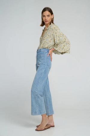 Lilya Hathaway Top - Fleurs Des Champs - Blue