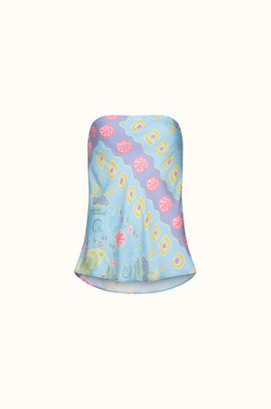 Spell Aquarius Strapless Top - Sky Blue