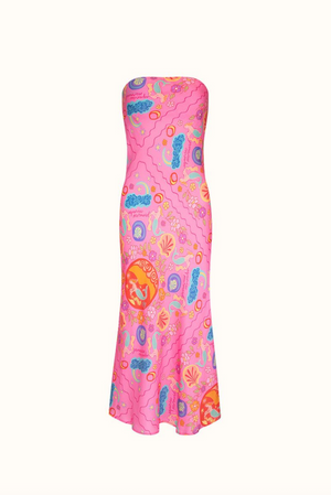 Spell Aquarius Strapless Bias Dress - Cosmopolitan Pink