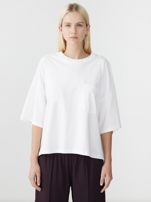 Bassike Boxy Pocket Detail S/S T.Shirt - White