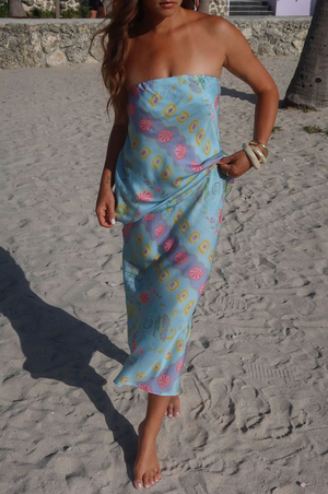 Spell Aquarius Bias Maxi Skirt - Sky Blue