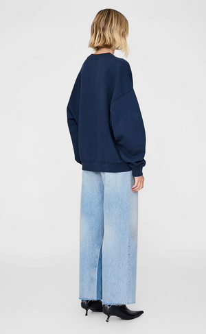 Anine Bing Miles Oversized Sweatshirt Letterman - Washed Navy