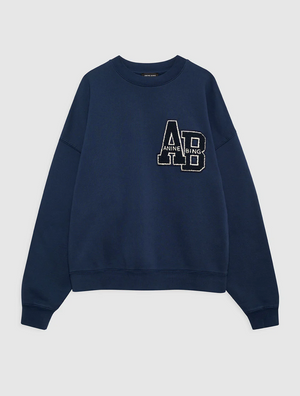 Anine Bing Miles Oversized Sweatshirt Letterman - Washed Navy