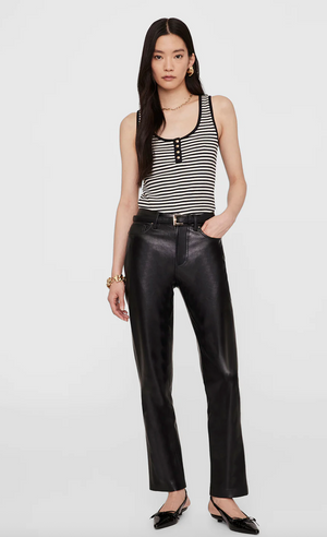 Anine Bing Alessia Tank - Cream and Black Stripe