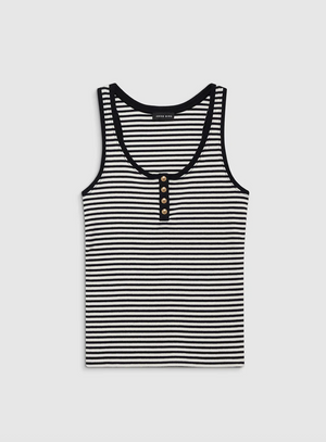 Anine Bing Alessia Tank - Cream and Black Stripe