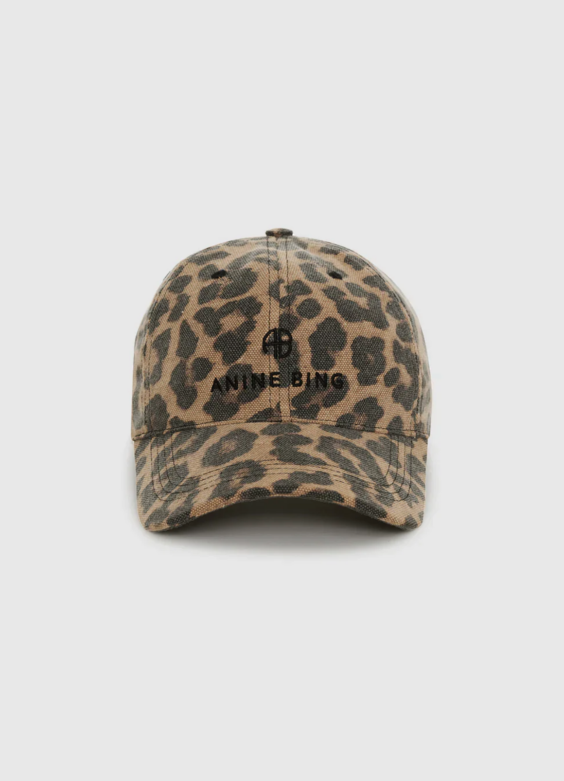 Anine Bing Jeremy Baseball Cap - Black and Brown Leopard