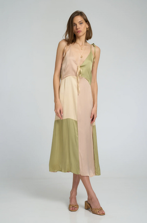 Lilya Peony dress - Shell Pink/Pastel Sage/Butter Yellow