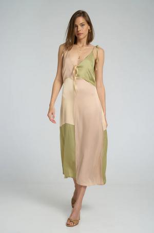 Lilya Peony dress - Shell Pink/Pastel Sage/Butter Yellow