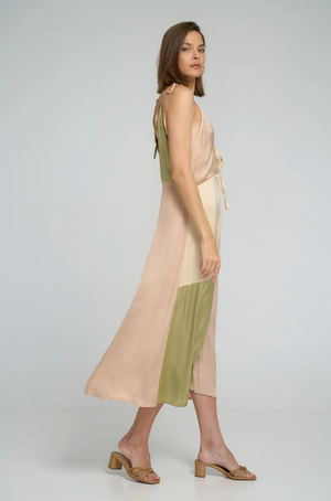 Lilya Peony dress - Shell Pink/Pastel Sage/Butter Yellow