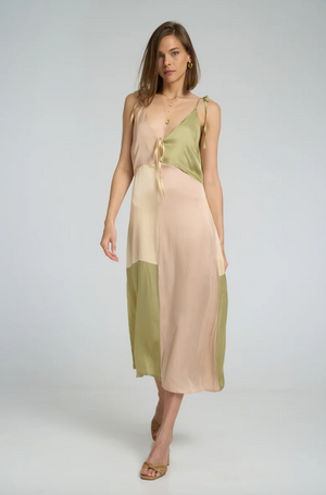 Lilya Peony dress - Shell Pink/Pastel Sage/Butter Yellow