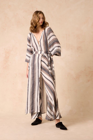 Estilo Emporio El Manto Stripe Dress - Dark Chocolate Stripe
