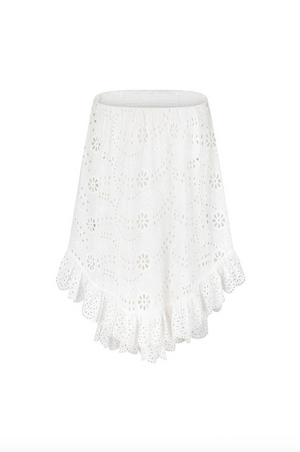 Spell Yaya Lace Scarf Mini Dress - Antique White