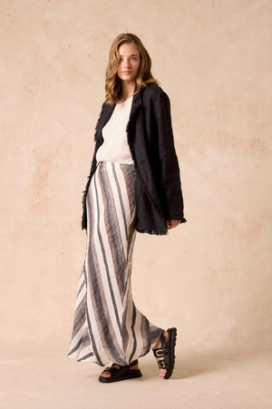 Estilo Emporio Element Skirt - Dark Chocolate Stripe