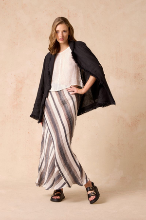Estilo Emporio Element Skirt - Dark Chocolate Stripe