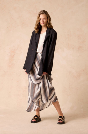 Estilo Emporio Element Skirt - Dark Chocolate Stripe