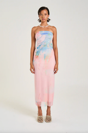Summi Summi Strapless Mesh Dress - Medusa Phase