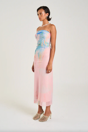Summi Summi Strapless Mesh Dress - Medusa Phase