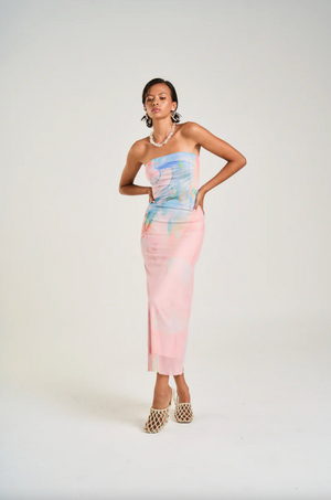 Summi Summi Strapless Mesh Dress - Medusa Phase