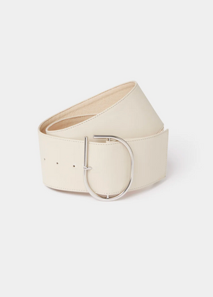 SIR. Rocco Wide Leather Belt - Cream