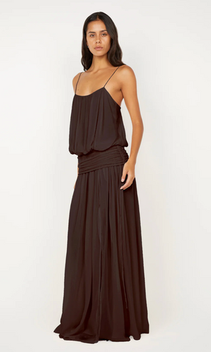 Bec and Bridge Camille Blouson Dress - Dark Chocolate