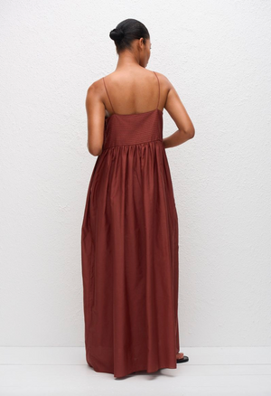Matteau Empire Pintuck Bodice Dress - Maroc