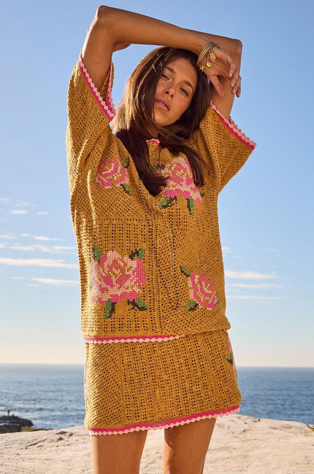 Spell Coastal Granny Top - Mustard