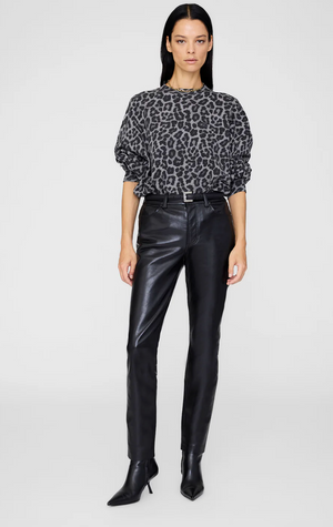 Anine bing Miles Sweatshirt - Grey Leopard