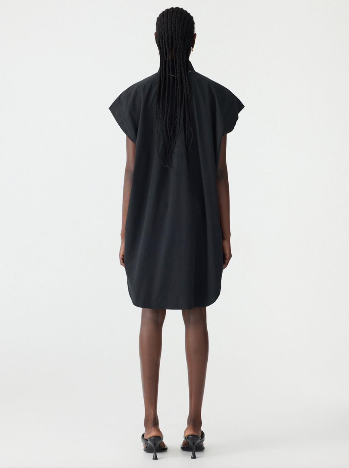 Bassike Crushed Cotton Shirt Dress - Black