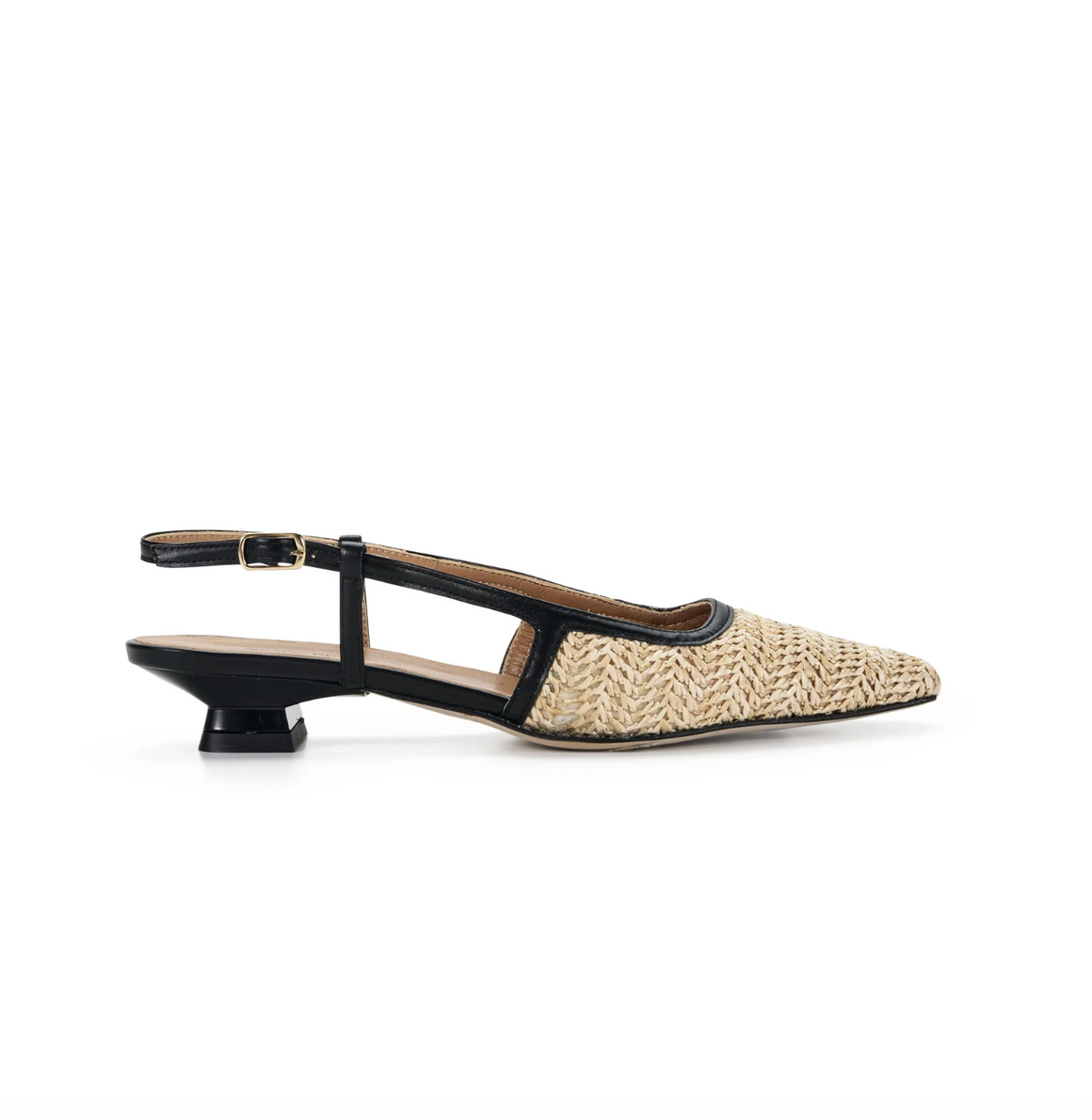 Estilo Emporio Milieu Raffia Mule - Raffia/Black