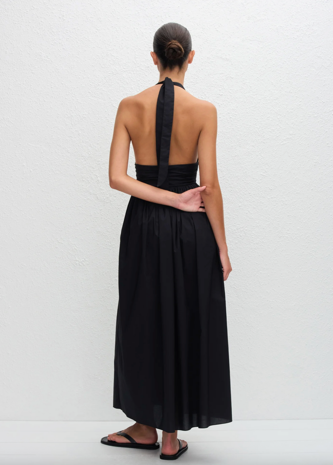 Matteau Plunge Halter Dress - Black