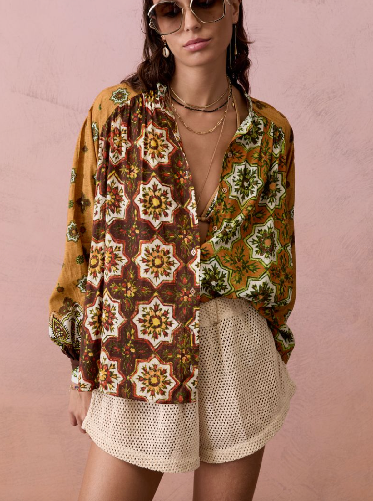 Boteh Alhambra Swing Blouse - Tierra