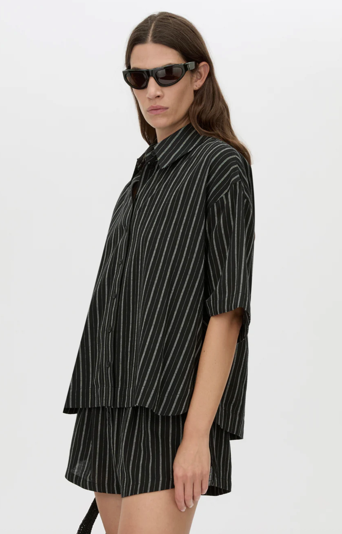 Camilla and Marc Takashi Shirt - Black Pinstripe