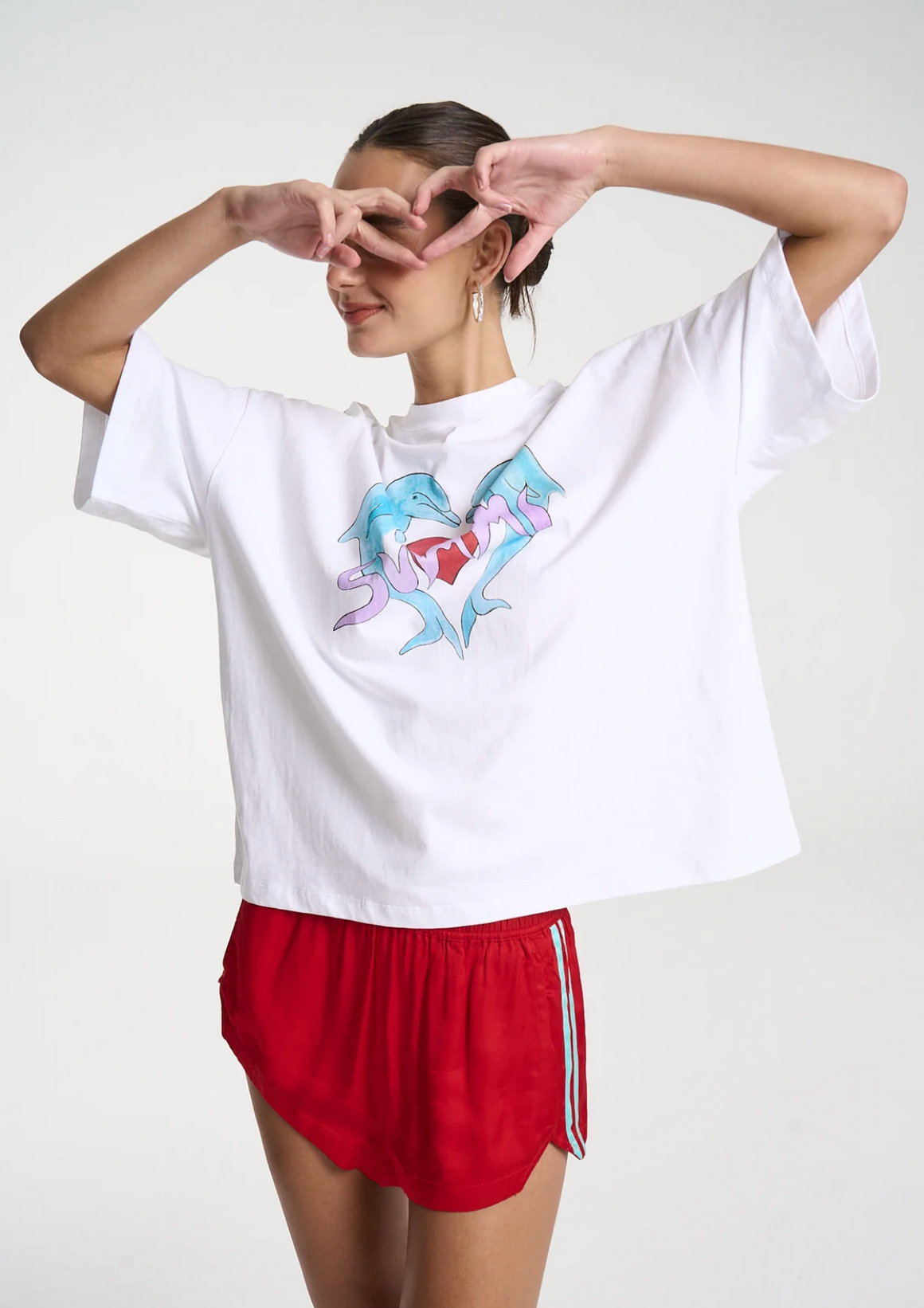 Summi Summi I heart Dolphin Tee - white Troppo
