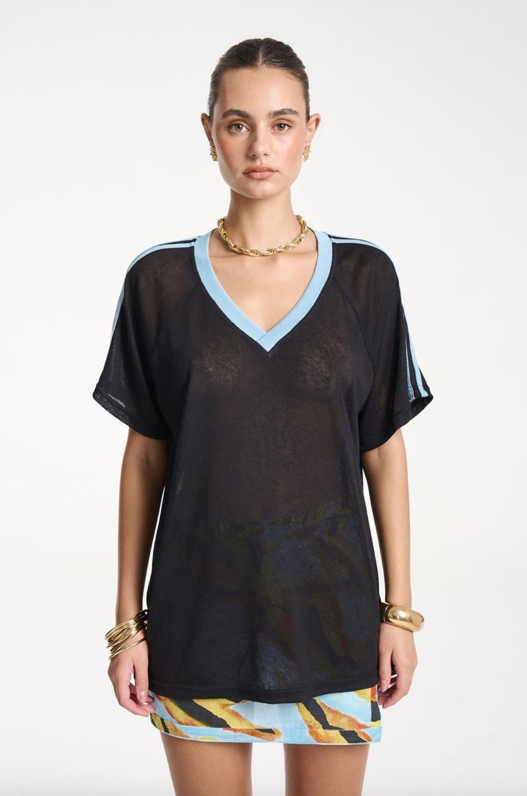 Summi Summi V Neck Jersey - Black/Blue