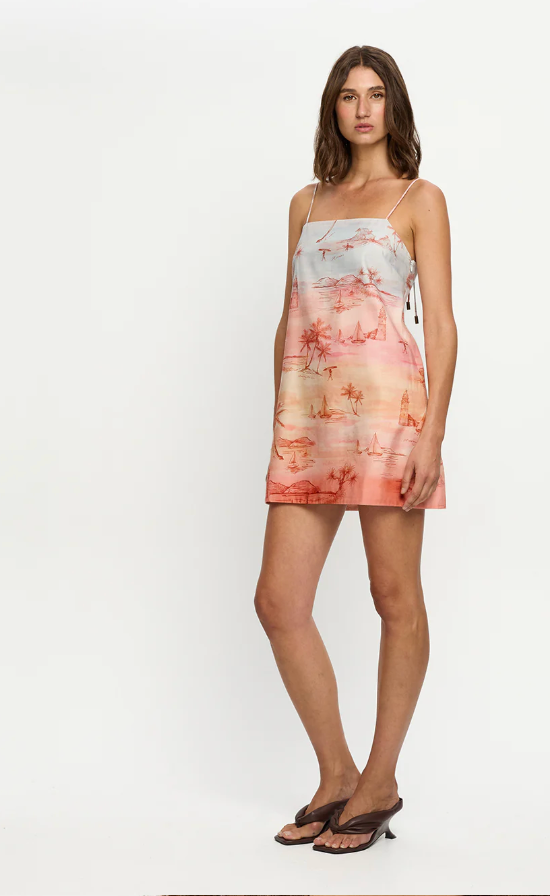 Kivari Sunset Mini Dress - Blue/Orange