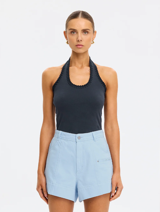 Kivari Rhea Halter Top - Navy