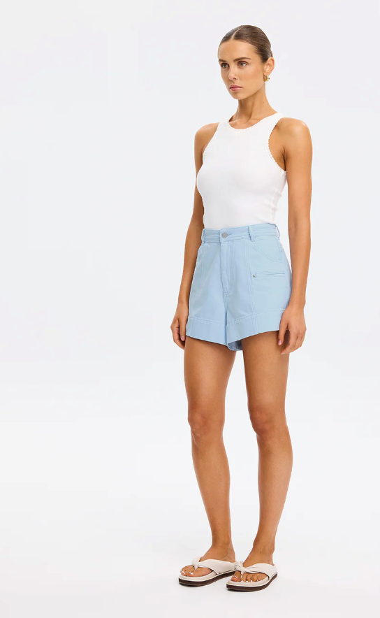 Kivari Evie Denim Short - Sky