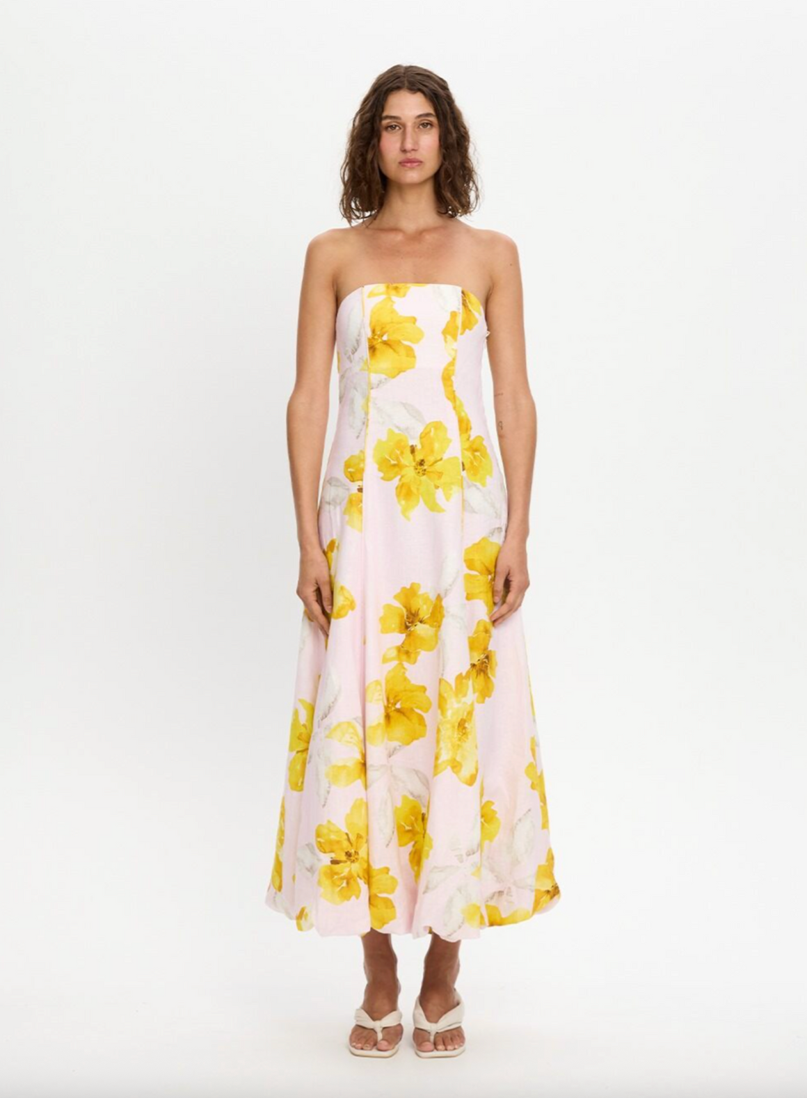 Kivari Francine Strapless Maxi - Pink/Yellow