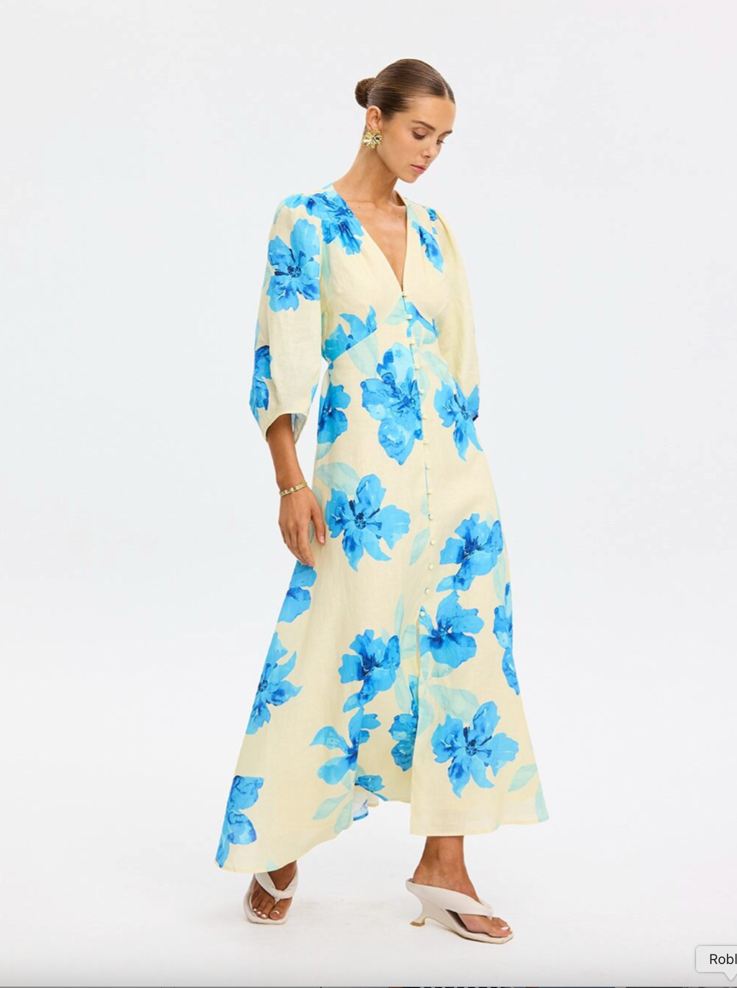 Kivari Sophie Maxi Dress - Yello/Blue
