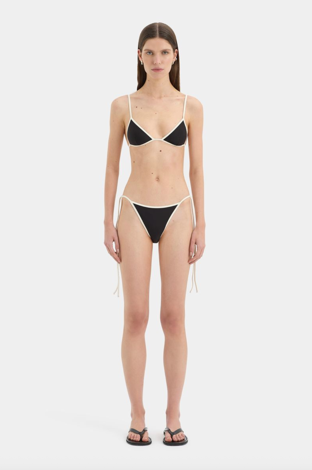 SIR. Ari Reversible Tie Triangle Top - Black & Carob