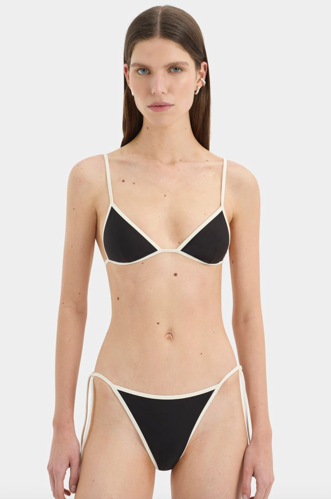 SIR. Ari Reversible Tie Triangle Top - Black & Carob