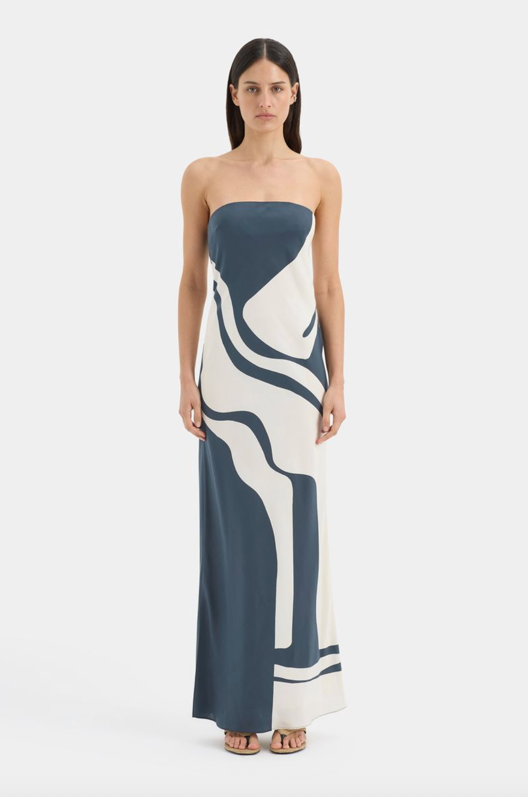 SIR. Lilou Strapless Dress - Liora Charcoal