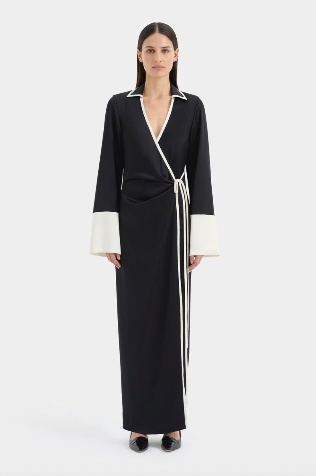 SIR. Yasmine Wrap Shirt Dress - Black