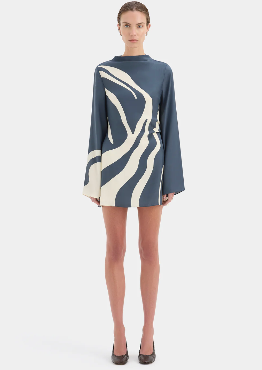 SIR. Lilou Mini Dress - Liora Charcoal Blue