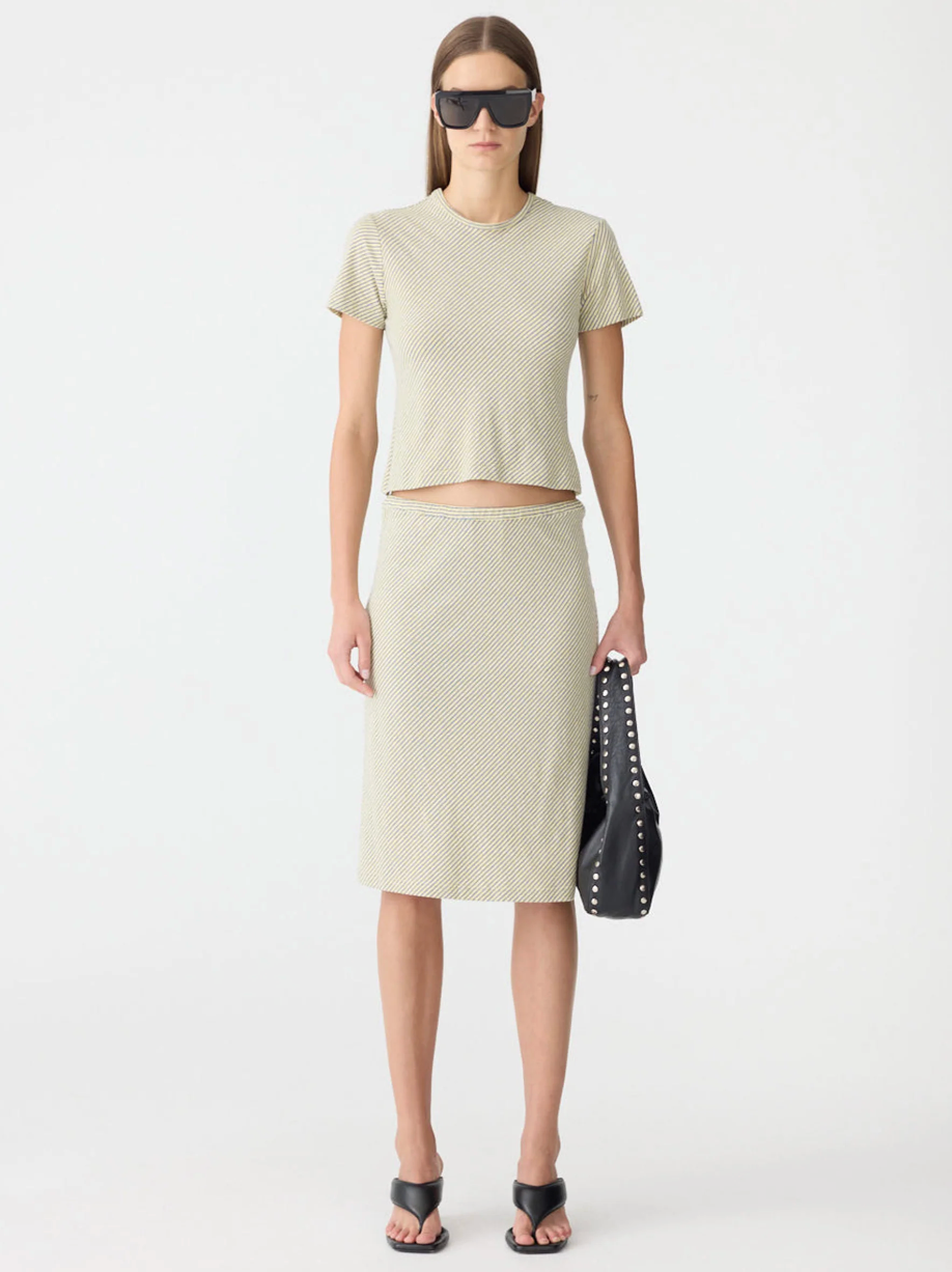 Bassike Bias Stripe Baby T-Shirt - Yellow/Purple